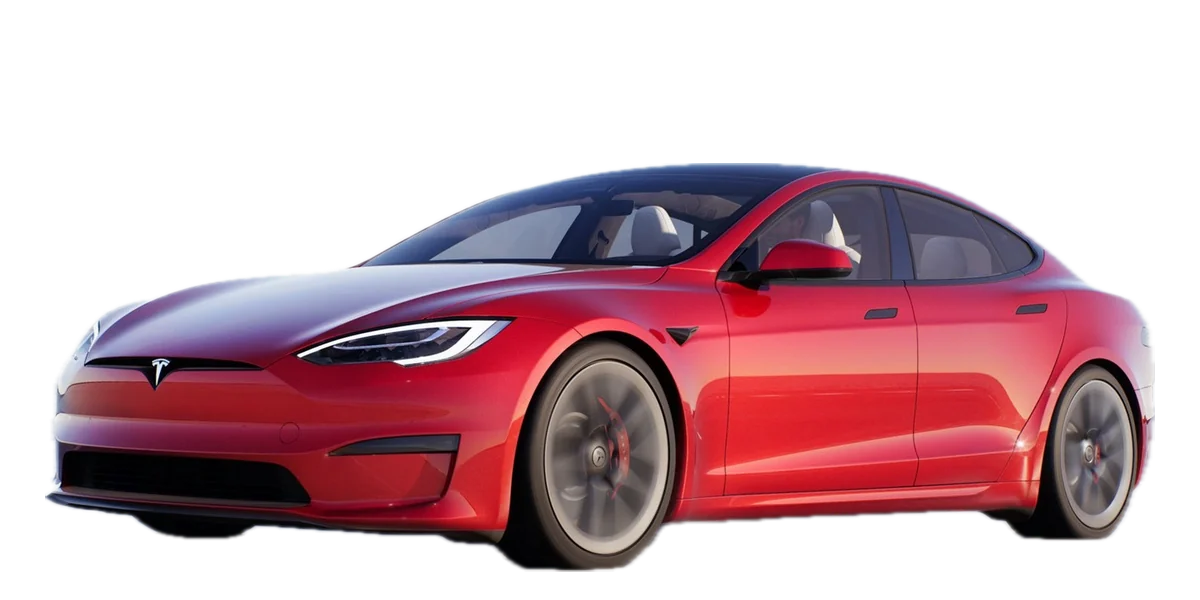 Tesla Model S, front three-quarter view