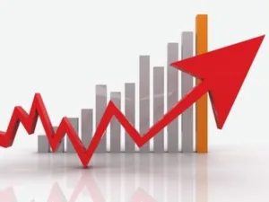 Red arrow on business graph