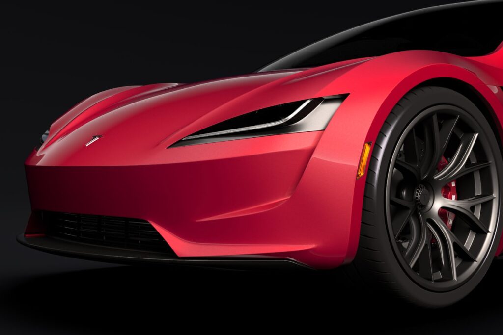 new tesla roadster red