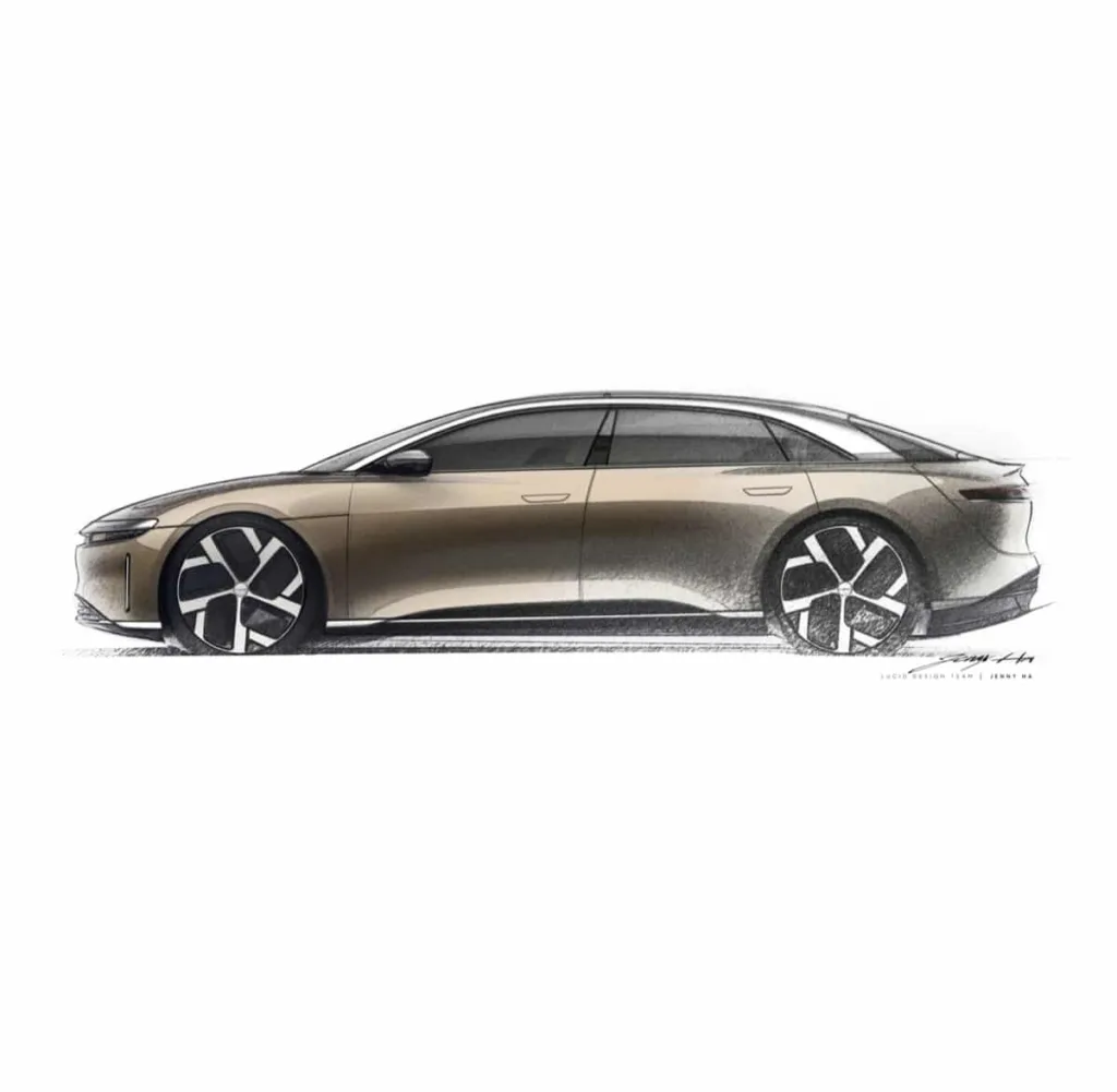 Dessin design Lucid Air