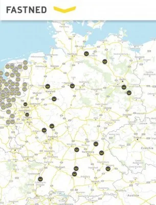 Carte implantation bornes Fastned