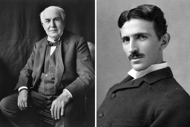 Nikola Tesla et Thomas Edison