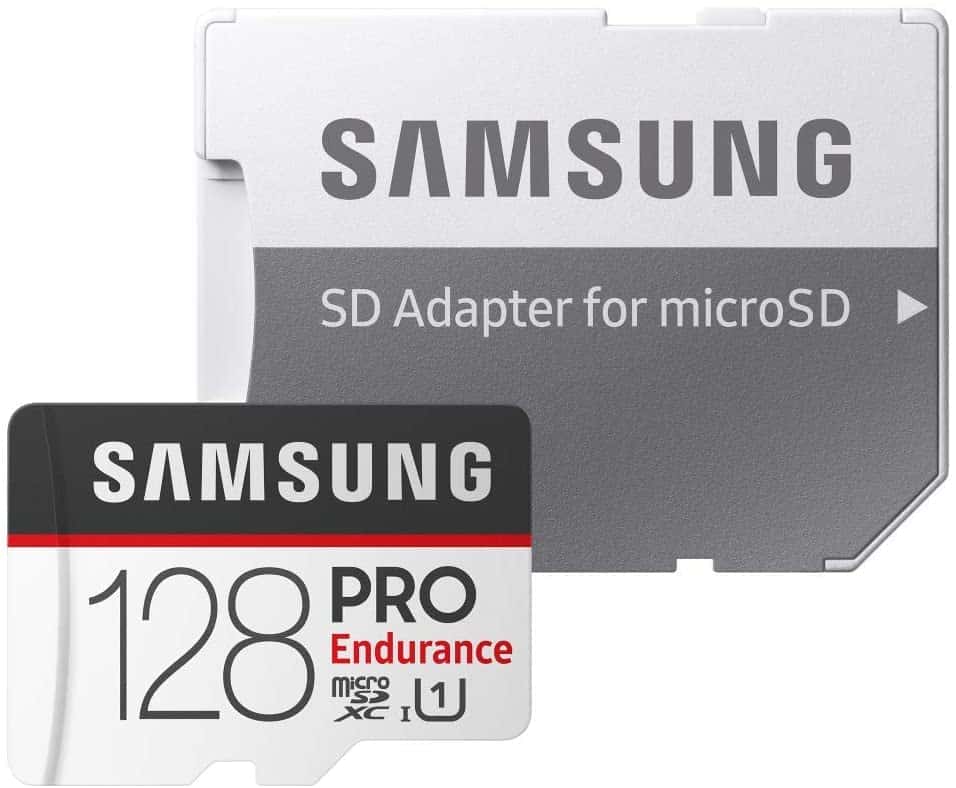 SAMSUNG Pro Endurance microSD Carte Classe 10 128GB SD Adaptateu