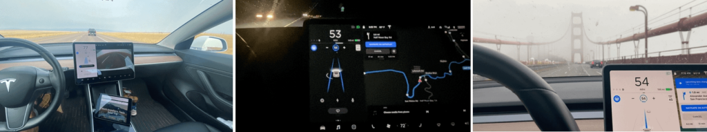 Tableau et écran de bord de la Tesla Model 3