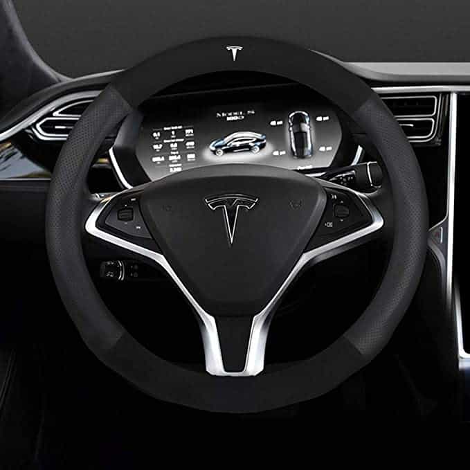 Housse de volant en Alcantara adaptée aux modèles Tesla S et X