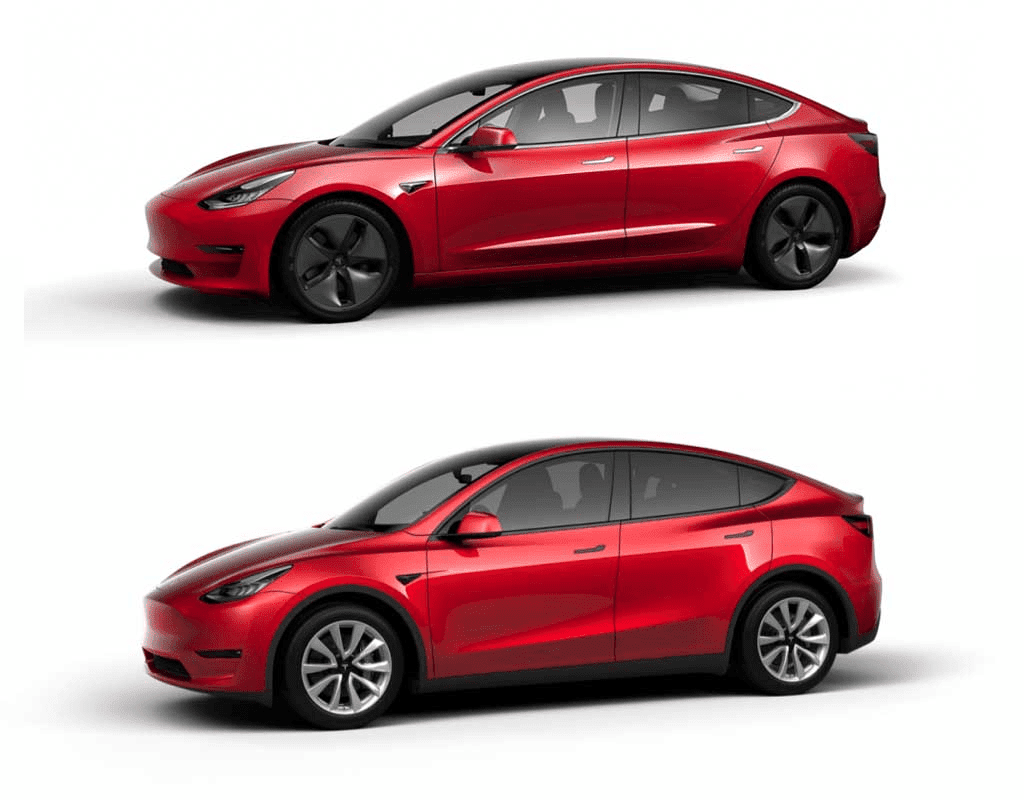 Tesla Model 3 et Model Y : des gabarits très semblables.