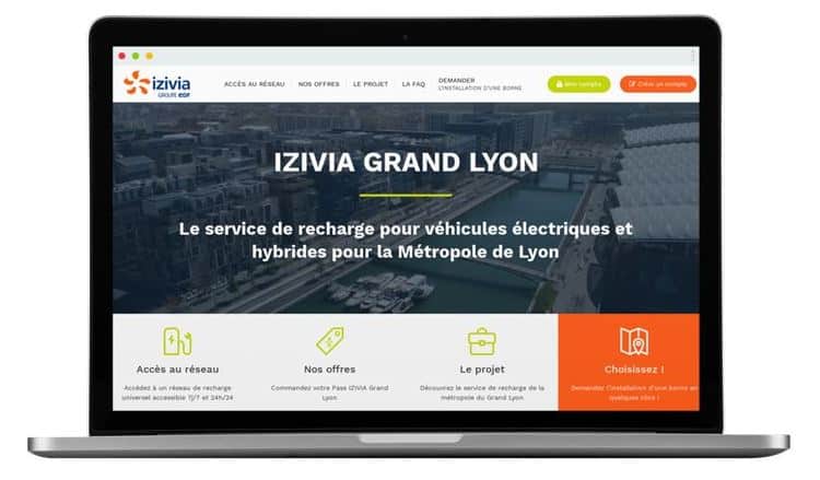 Visuel de la page d'accueil du site IZIVIA pour le Grand Lyon