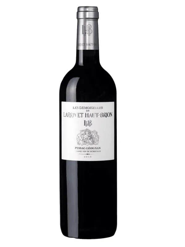 Photo d'une bouteille de vin rouge "Les demoiselles de Larrivet Haut-Brion" année 2018