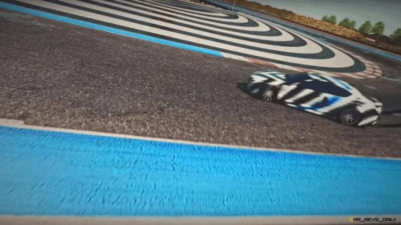 Visuel d'un prototype sur circuit automobile testant les performances du moteur à hydrogène