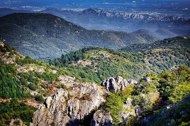 Vue aérienne des Cévennes