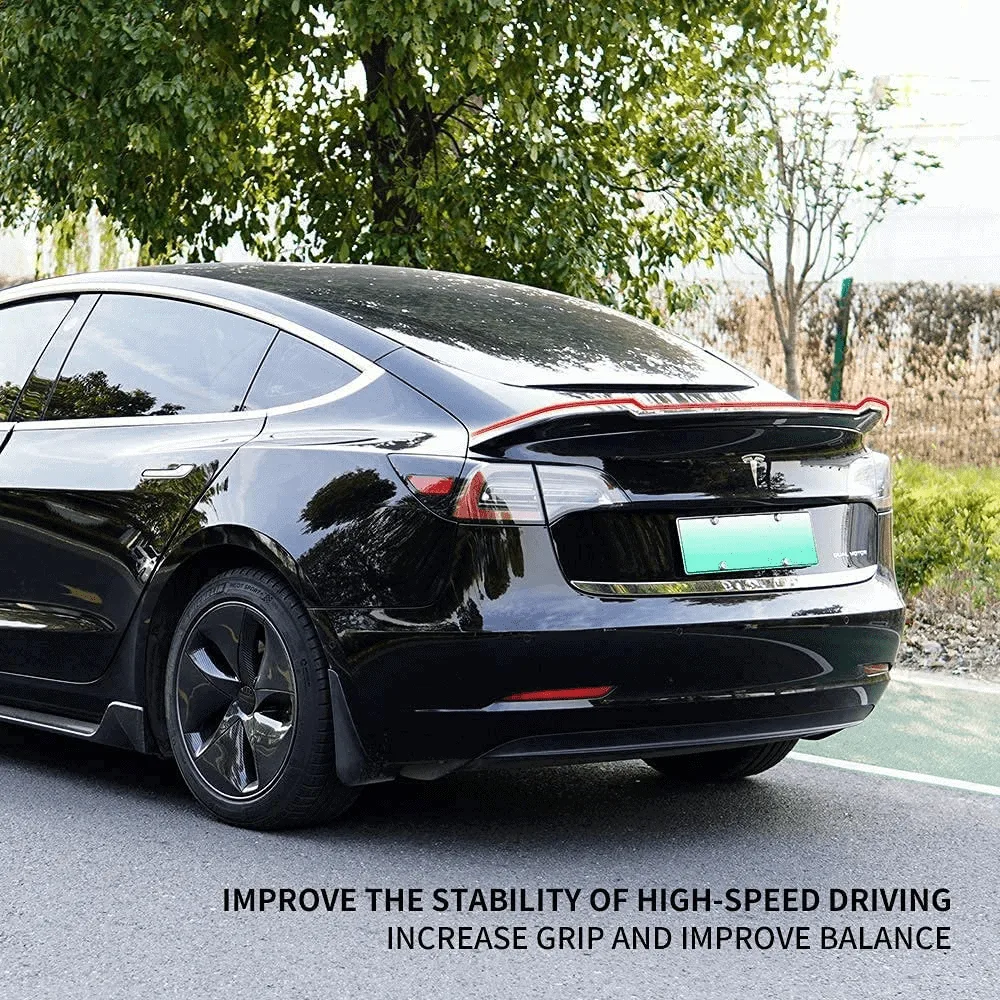 Photo de Tesla et de son aileron arrière