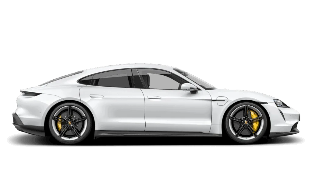 Porsche Taycan de couleur blanche