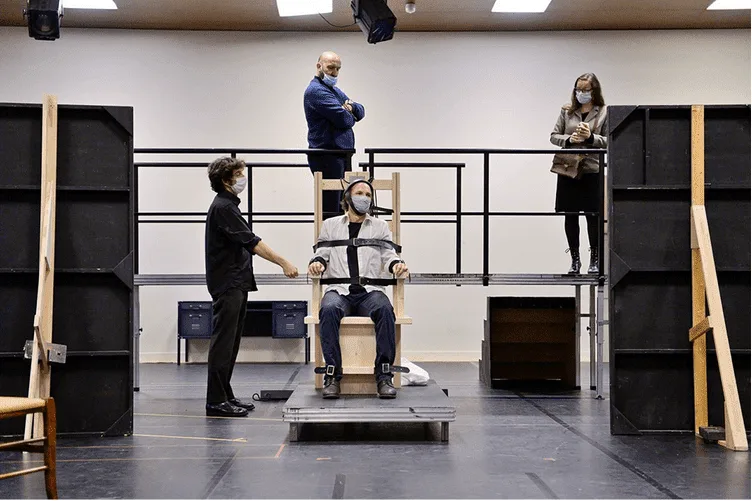 Photo des répétitions de la pièce "Les Eclairs" à l'Opéra Comique de Paris