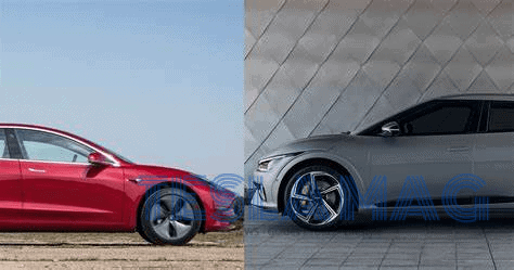 Photo montage opposant une Tesla Model 3 et une Kia EV6
