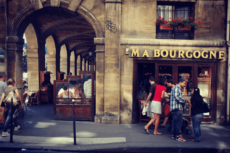 Photo de la devanture du restaurant "Ma Bourgogne", à Paris