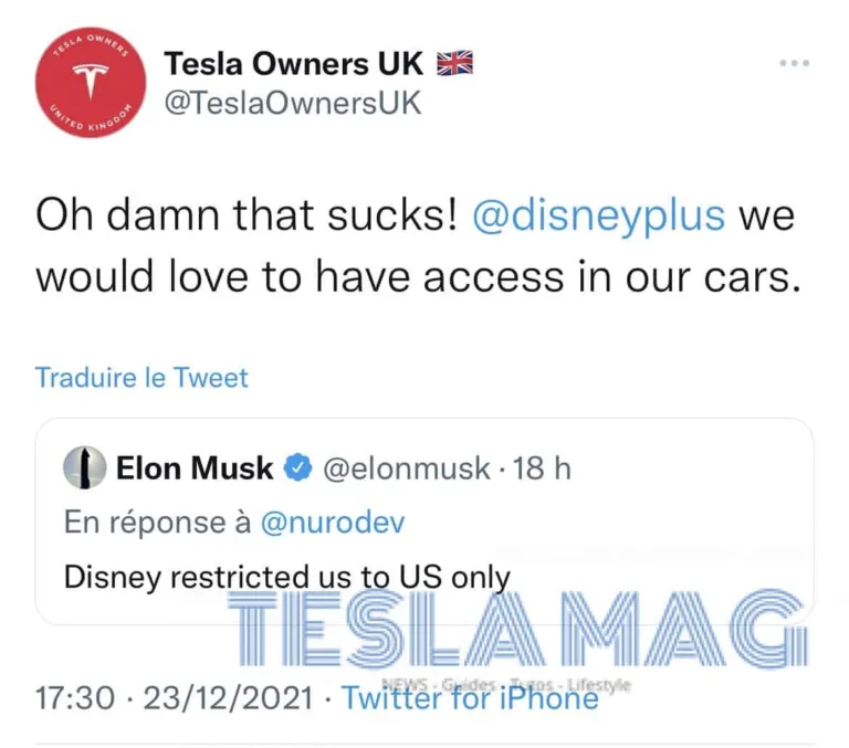 Notre astuce pour accéder au contenu Disney Plus dans votre Tesla depuis la France