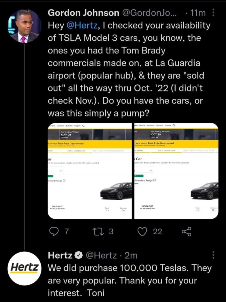 Tesla livre les premières concessions Hertz