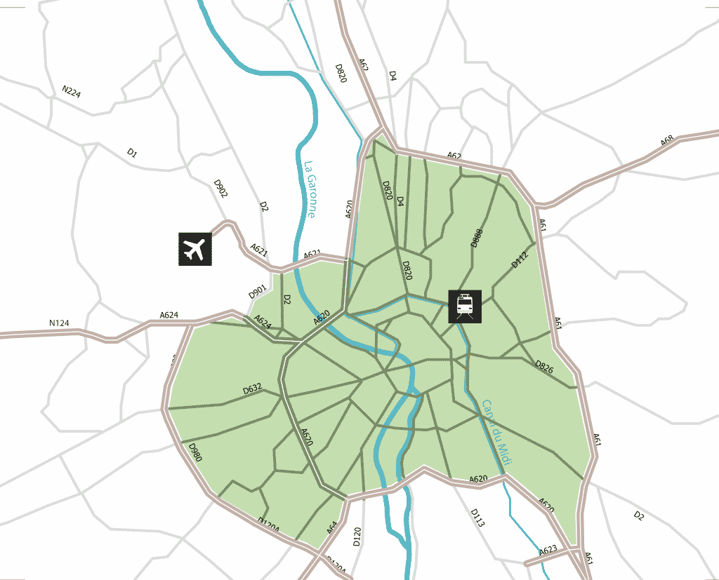 Plan de la ville de Toulouse