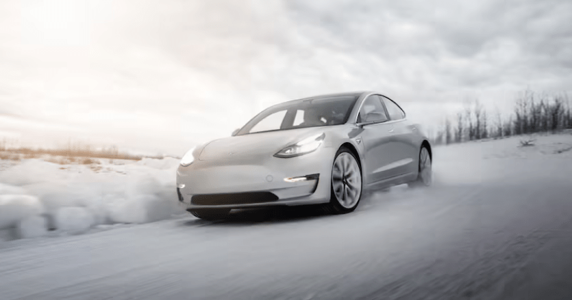 Tesla Model 3 in winter