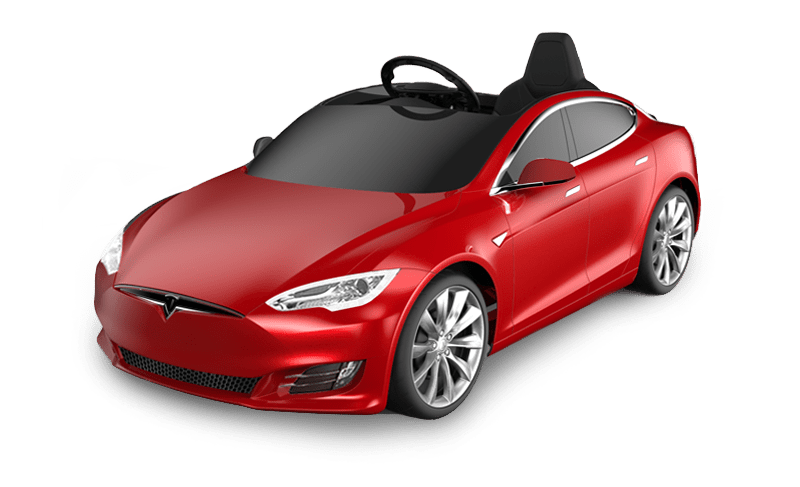 Photo commerciale de la Mini Tesla Model S sur le site de Radio Flyer