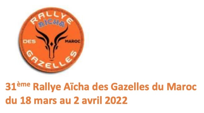 Logo du 31e Rallye Aïcha des Gazelles du Maroc, du 18 mars au 2 Avril 2022