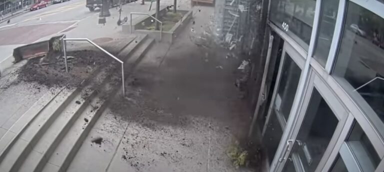 Vidéo – Une Tesla Model 3 fait un vol plané dans une boutique