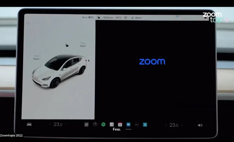 VIDEO – L&rsquo;application Zoom débarque dans votre Tesla