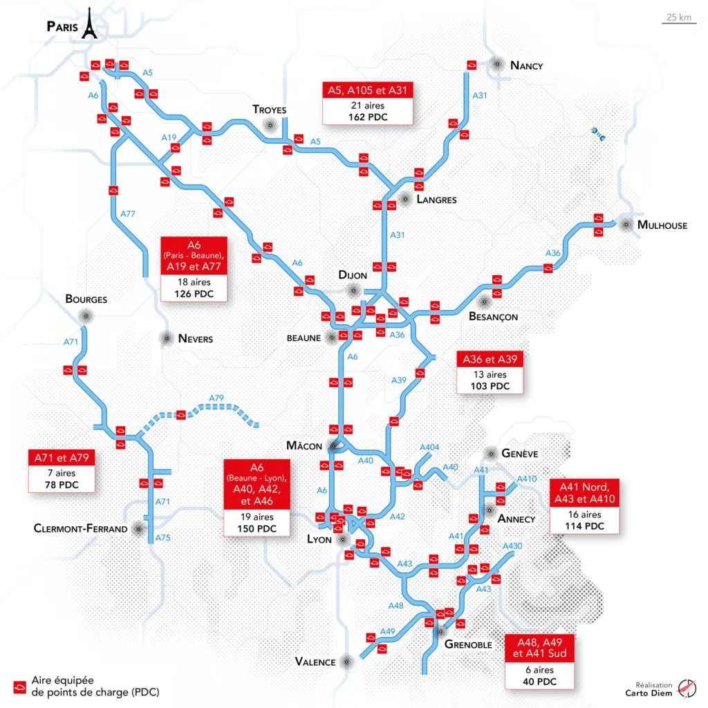APRR réseau de recharge équipé