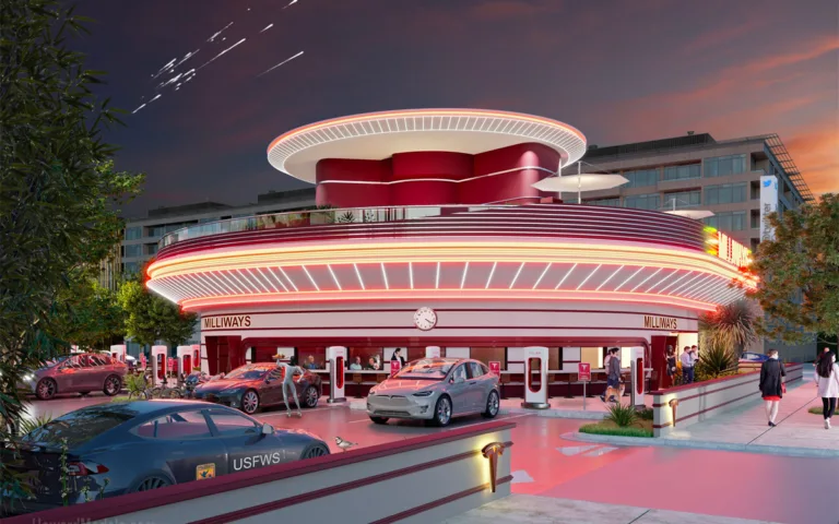 Les détails cachés dans une mise à jour Tesla sur le nouveau Diner à Los Angeles