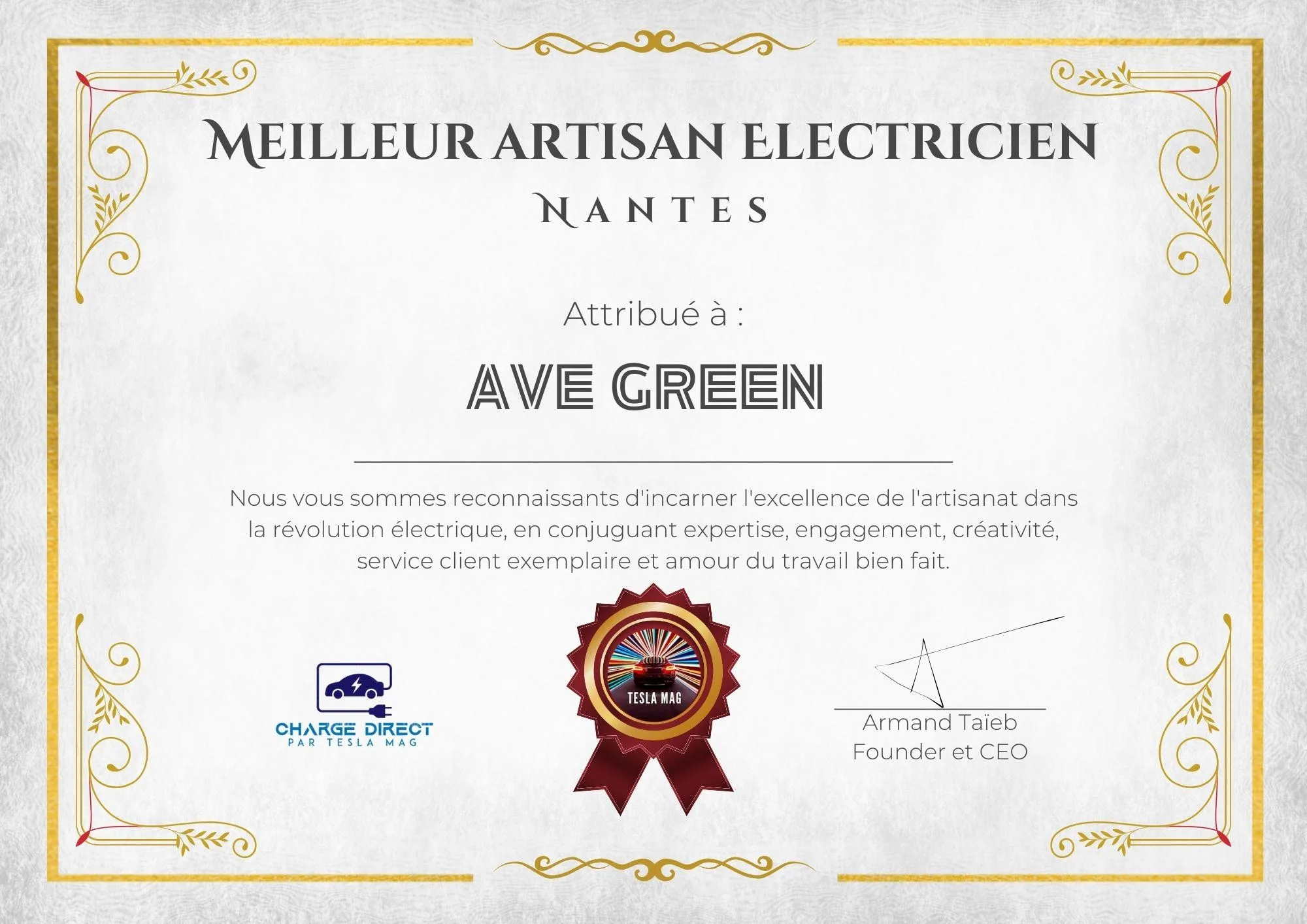 label meilleur installateur de borne Nantes