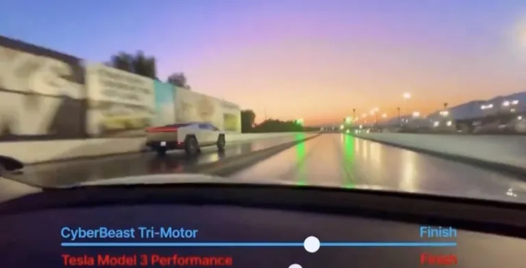 course dragster tesla mdoel 3 cybertruck