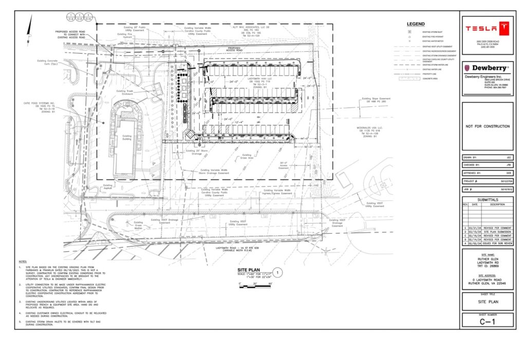 plan du hub Tesla de Ryther Glen