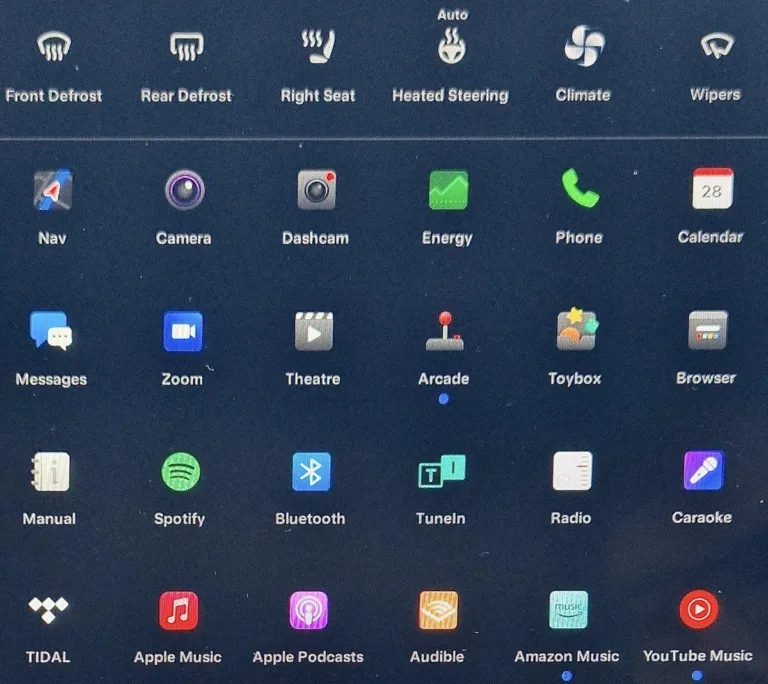 Tesla Dévoile Son Nouveau Menu d&rsquo;Application avec Amazon Music et YouTube Music
