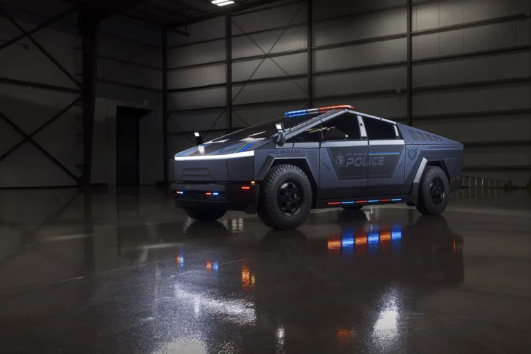 Vidéo incroyable d’un Cybertruck transformé en véhicule de police