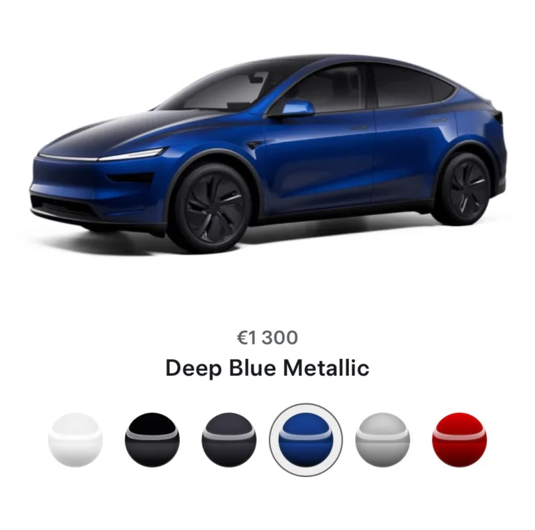 Configurateur Tesla : Model Y en peinture Deep Blue Metallic