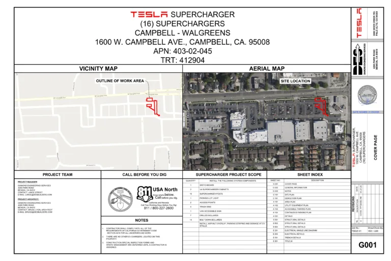Le chantier de la première station Supercharger ultra-rapide (500W) débute