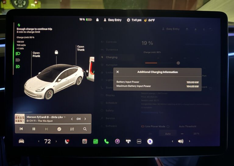 Nouveau : La performance de recharge apparaît sur l’écran Tesla lors de la charge !