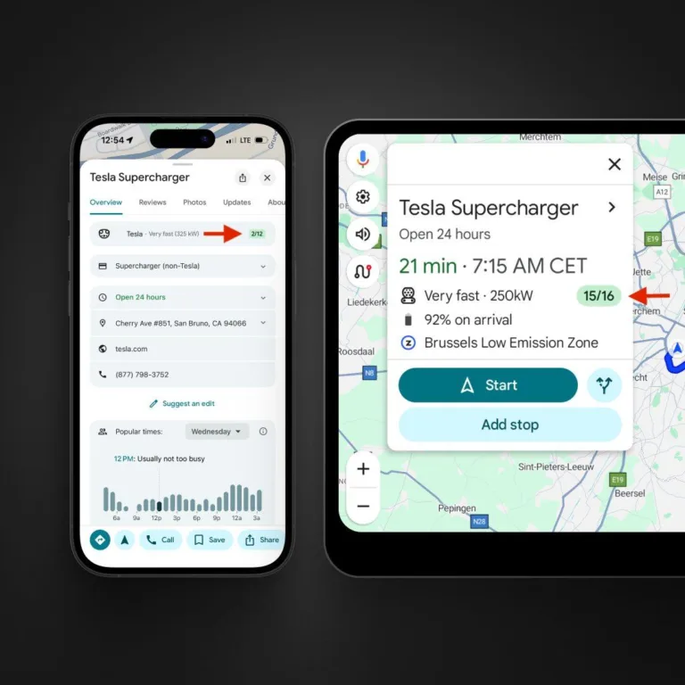 Nouveau : Disponibilité en Temps Réel des Superchargeurs Tesla sur Google Maps