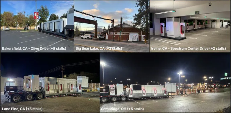 La solution des Superchargeurs mobiles pour gérer le flux de Tesla pendant les fêtes