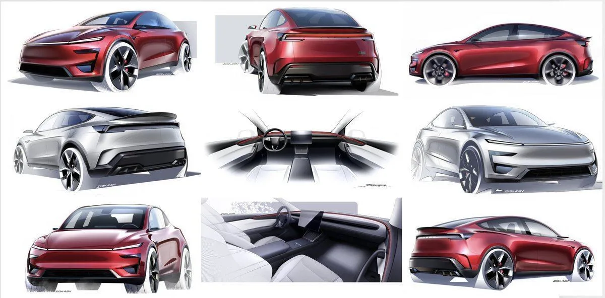 Tesla Model Y performance sketche