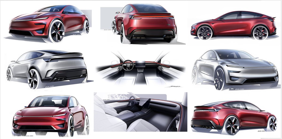 Tesla Model Y performance sketche