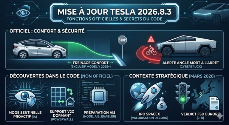 Mise à jour Tesla 2026.8.3 : Comment activer le « Comfort Braking » sur votre Model Y ?