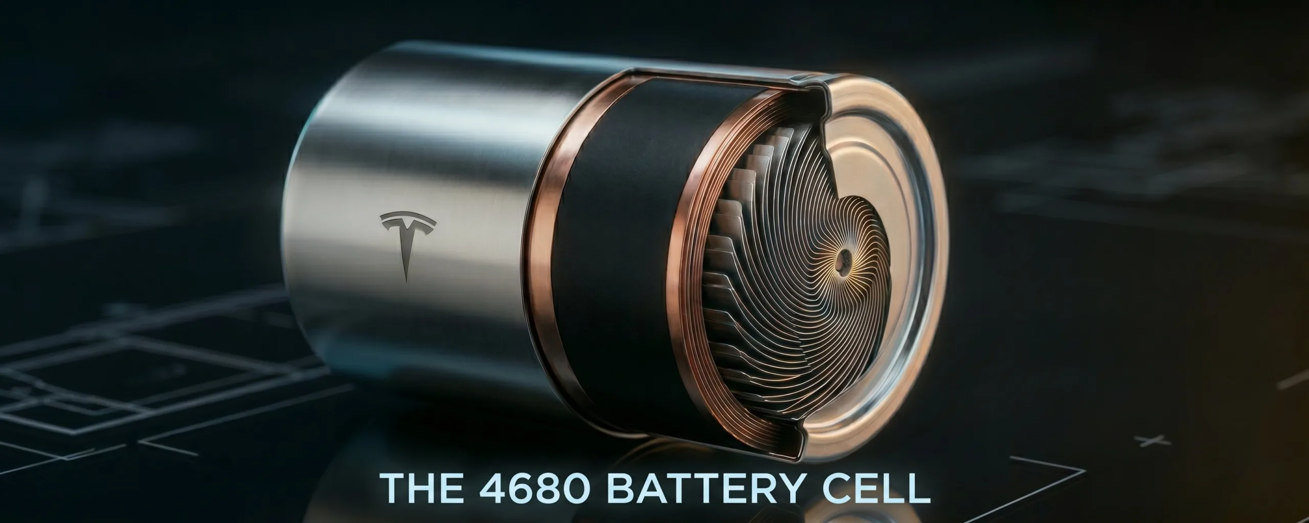 Rendu de la cellule de batterie Tesla 4680