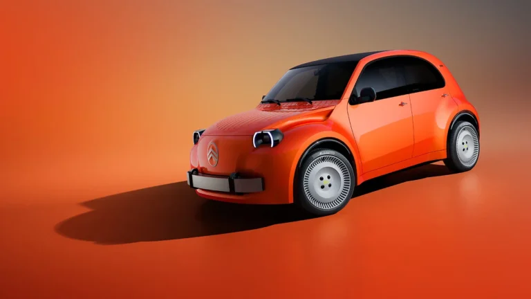Citroën 2 CV Concept rouge vue de trois quarts avant