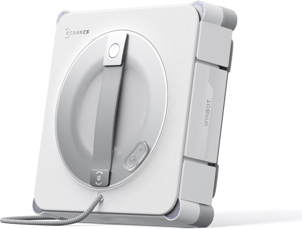 Le robot Ecovacs WINBOT W2S PRO et son cordon d'alimentation