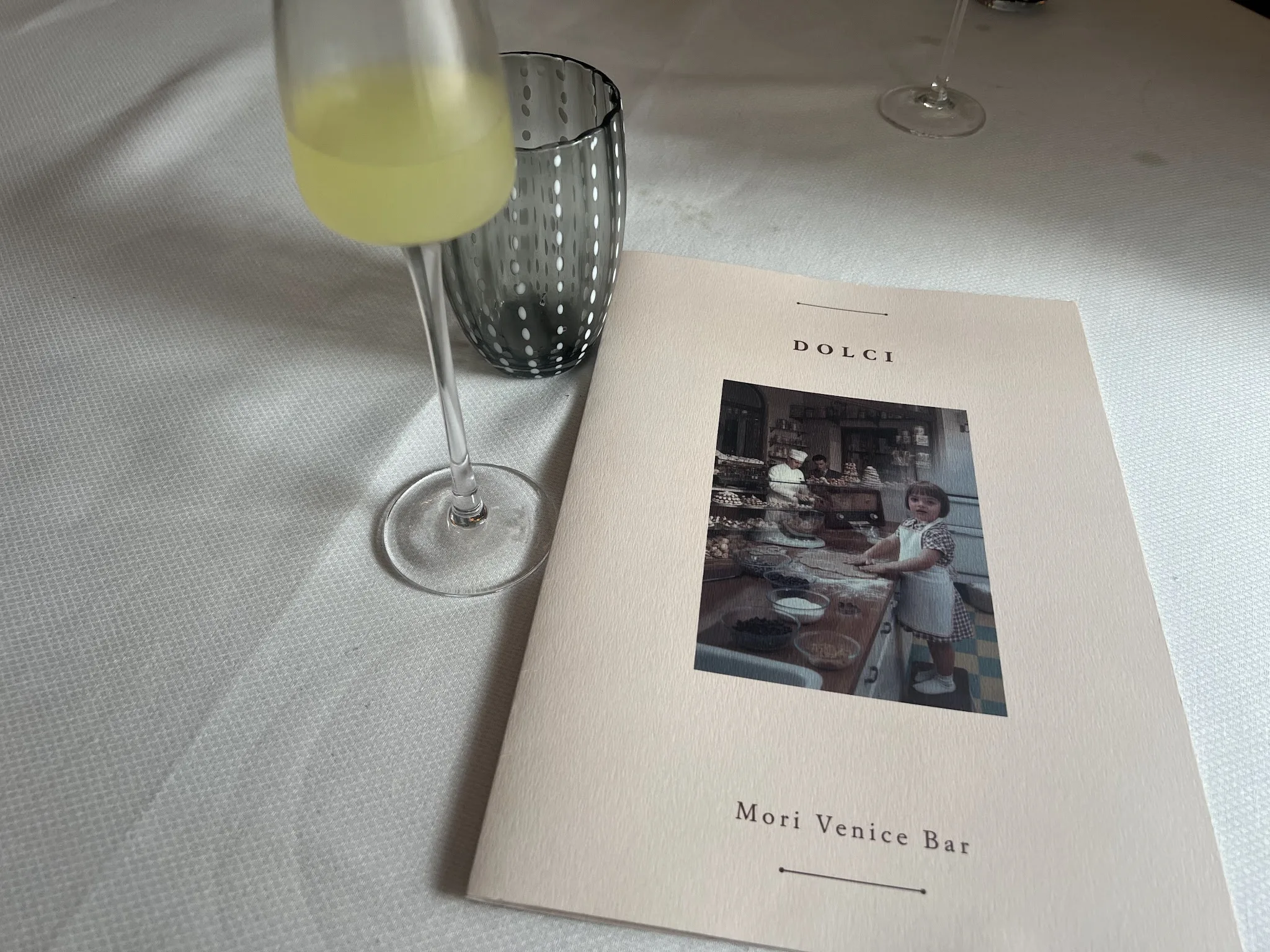 La carte des desserts du Mori Venice Bar