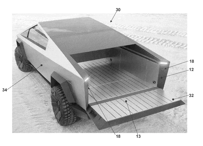 Tesla Patents “Power tailgate mechanism” for Cybertruck