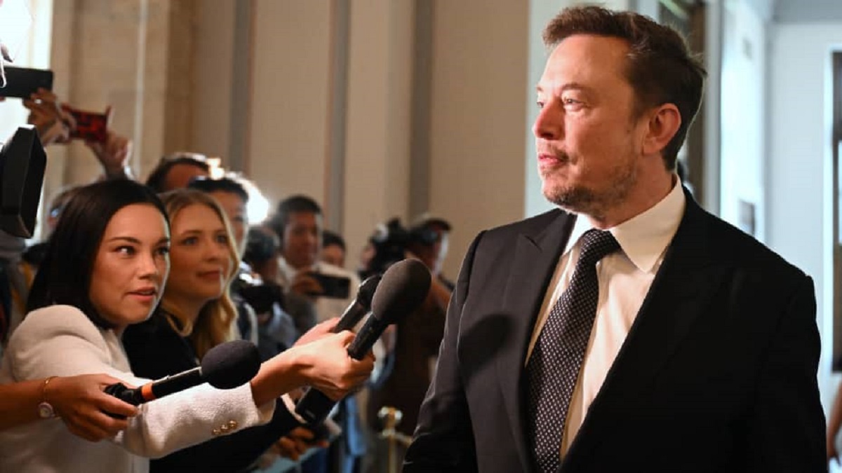 SpaceX, X, Tesla, xAI CEO Elon Musk, arrives for a US Senate bipartisan Artificial Intelligence (AI) Insight Forum at the US Capitol in Washington, DC, on September 13, 2023.