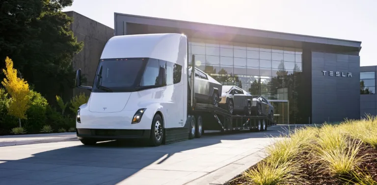 Tesla Semi with Cybertrucks