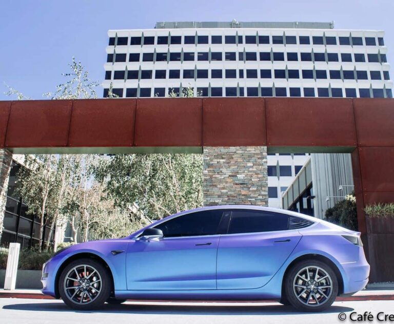 Rare video of the wrapping process on a Tesla